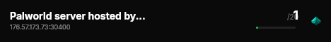 Palworld server hosted by G-Portal live status badge