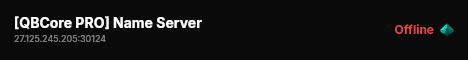 [QBCore PRO] Name Server  live status badge