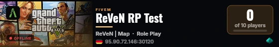 ReVeN RP Test live status badge