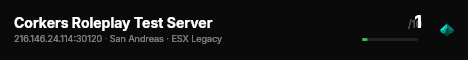 Corkers Roleplay Test Server live status badge
