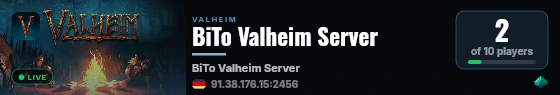 BiTo Valheim Server live status badge