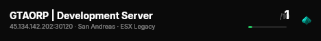 GTAORP | Development Server live status badge