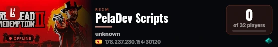 PelaDev Scripts live status badge