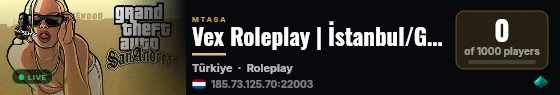 Vex Roleplay | İstanbul/Global | Sesli/Text | Medium | Turk/Türk discord.gg/vexroleplay live status badge