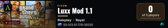Luxx Mod 1.1 live status badge