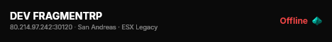 DEV FRAGMENTRP live status badge