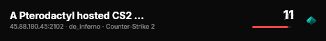 A Pterodactyl hosted CS2 Server live status badge