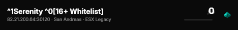 ^1Serenity ^0[16+ Whitelist] live status badge