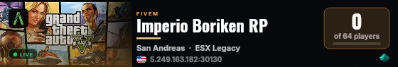 Imperio Boriken RP live status badge