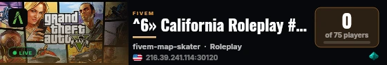 ^6» California Roleplay #2 ➜ Strict RP live status badge