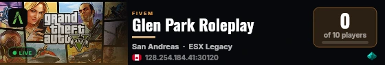 Glen Park Roleplay live status badge