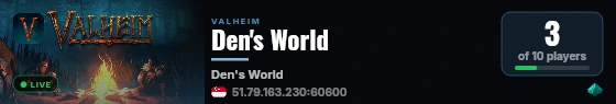 Den's World live status badge