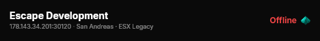 Escape Development live status badge