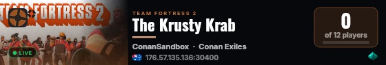 The Krusty Krab live status badge