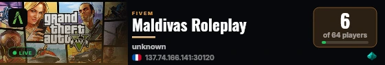 Maldivas Roleplay live status badge