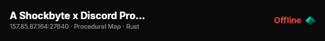 A Shockbyte x Discord Production Rust Server live status badge