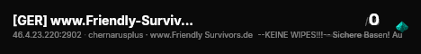 [GER] www.Friendly-Survivors.de Cluster Test Server live status badge