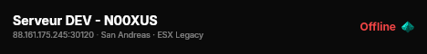 Serveur DEV - N00XUS live status badge