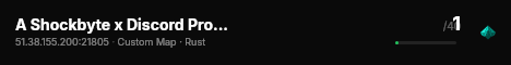 A Shockbyte x Discord Production Rust Server live status badge