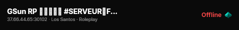 GSun RP ▬▬▬↭🡺 #SERVEUR↭FUN 🡸↭▬▬▬ 💜 live status badge