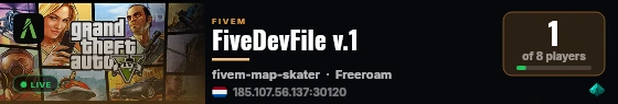 FiveDevFile v.1 live status badge