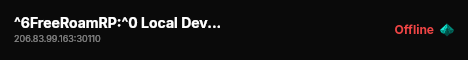 ^6FreeRoamRP:^0 Local Development🍑 live status badge