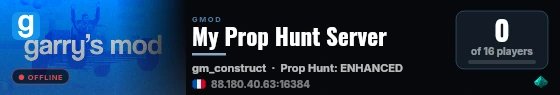 My Prop Hunt Server live status badge