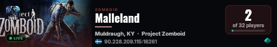 Malleland live status badge