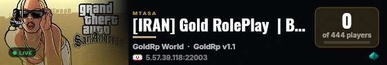 [IRAN] Gold RolePlay  | Best RolePlay server in iran | V 2.1  live status badge