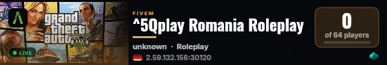 ^5Qplay Romania Roleplay live status badge