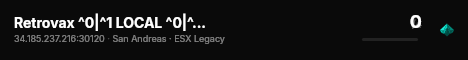 Retrovax ^0|^1 LOCAL ^0|^1 Auta, Helikoptéry, Casino, Drogy ^0|^6 discord.gg/retrovax live status badge