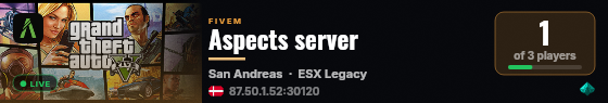 Aspects server live status badge