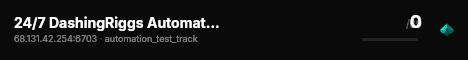 24/7 DashingRiggs Automation Test Track live status badge