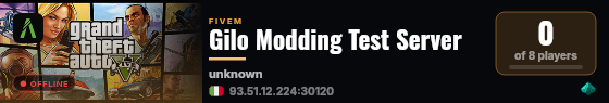Gilo Modding Test Server live status badge
