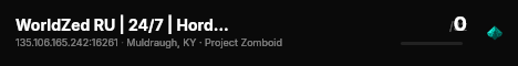 WorldZed RU | 24/7 | Hordes | Bandits | Rare Sprinters | Events live status badge