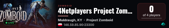 4Netplayers Project Zomboid Server IZAG live status badge