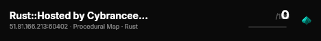 Rust::Hosted by Cybrancee.com live status badge