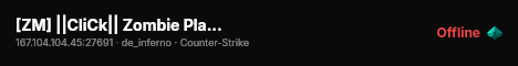 [ZM] ||CliCk|| Zombie Plague™ [Auto Save Bank | FastDL | FreeVIP] live status badge