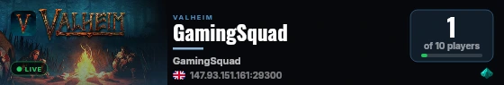 GamingSquad live status badge
