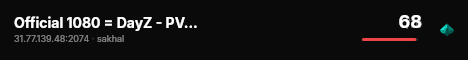 Official 1080 = DayZ - PVP = Fresh Wipe live status badge