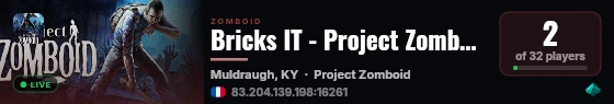 Bricks IT - Project Zomboid live status badge