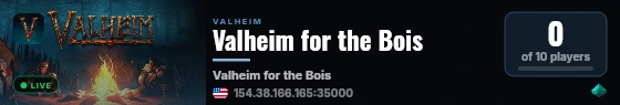 Valheim for the Bois live status badge