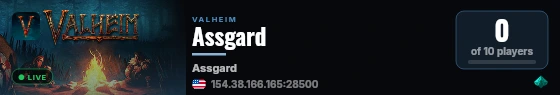 Assgard live status badge