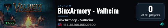 BinxArmory - Valheim live status badge