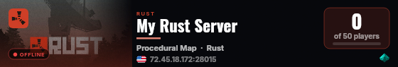 My Rust Server live status badge