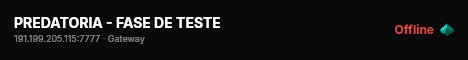 PREDATORIA - FASE DE TESTE live status badge