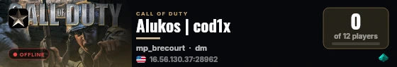 Alukos | cod1x live status badge