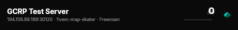 GCRP Test Server live status badge