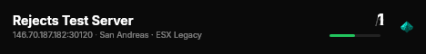 Rejects Test Server live status badge