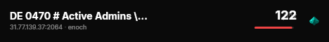 DE 0470 # Active Admins \ DayZ # PVP live status badge
